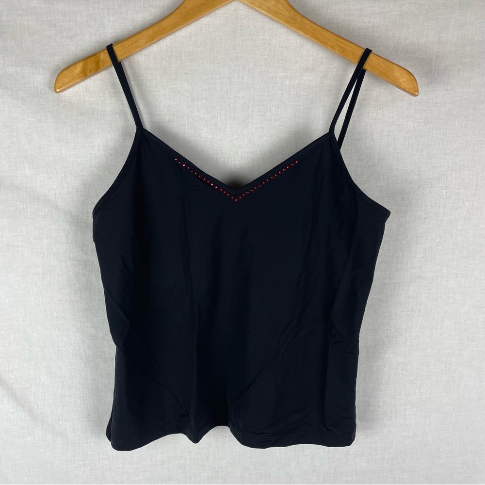 Vintage Express V-Neck Rhinestone Tank Top L